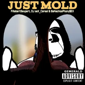 rapeson, cobson, hornyson, rapeson, album cover, biting lip, closed mouth, gemerald, glasses, hands