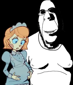 rapeson, cobson, hornyson, rapeson, arm, biting lip, blonde hair, blue eyes, clothes, coomer artstyle