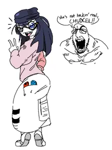 soytan, cobson, femjak, 2soyjaks, angry, anime, beanie, clothes, coomer artstyle, dress