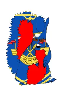 feraljak, feralsquirrel, squirreljak, angry, animal, country, earldom of orkney, flag, full body, glasses