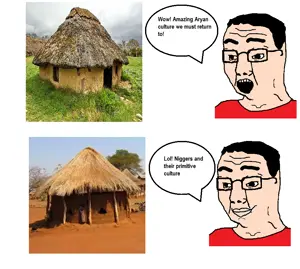 chudjak, aryan, a10 eyes, clothes, glasses, hair, hut, open mouth, racism, real life
