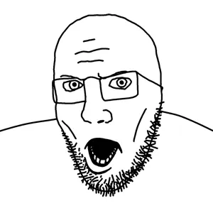 metallicajak, glasses, open mouth, soyjak, stubble