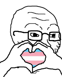 soyak, glasses, hands, heart, soyjak, stubble, tranny, trans heart, transgender pride flag