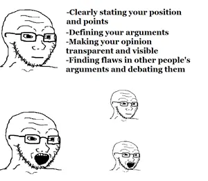 soyak, 4soyjaks, anti soyjak, glasses, neutral, open mouth, soyjak, stubble, text