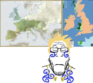 markiplier soyjak, ethnoracial maps, blonde hair, celtic, closed mouth, glasses, hair, map, soyjak, stubble