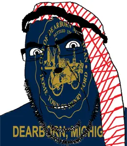 cobson, arab, dearborn, flag, glasses, islam, keffiyeh, looking at you, michigan, open mouth