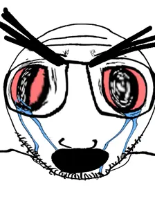markiplier soyjak, lawrence, angry, crying, distorted, glasses, red eyes, soyjak, stubble