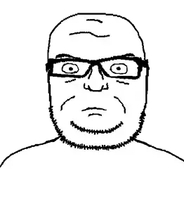 seriousjak, closed mouth, glasses, serious, soyjak, stubble