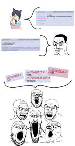 a24 slowburn soyjak, chudjak, feraljak, gapejak, markiplier soyjak, soyak, tony soprano soyjak, soyjak trio, 4chan, angry
