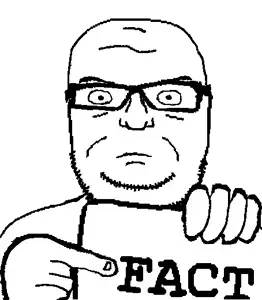 seriousjak, closed mouth, fact, glasses, hands, holding object, pointing, serious, soyjak, stubble