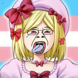 35073 - ack anime bloodshot_eyes bow glasses hat lolkek looking_up pride_flag soyjak tongue tranny transgender_flag variant_bernd yellow_hair yellow_teeth.png