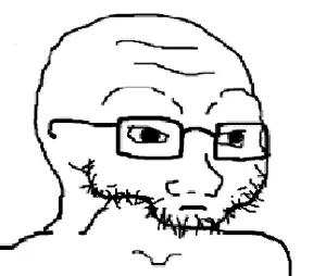 soyak, 1soyjak, glasses, monochrome, neutral, soyjak, squished, stubble, uncolored skin