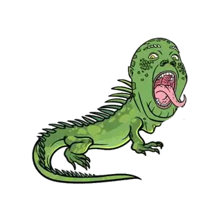 gapejak, animaljaks, animal, bernd schmidt, claw, full body, green skin, iguana, lizard, open mouth