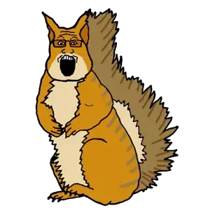 markiplier soyjak, squirreljak, animaljaks, animal, glasses, open mouth, soyjak, squirrel, tail, xerus