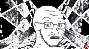 soyak, soyak (concerned), glasses, hallway, looking at you, sad satan, scared, soyjak, stubble, worried