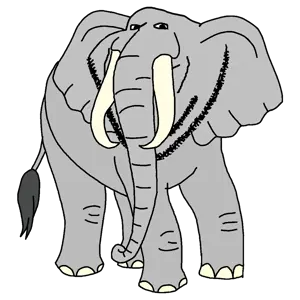 impish soyak ears, animaljaks, animal, ear, elephant, full body, gray skin, soyjak, stubble, tail