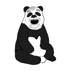 alicia, animaljaks, animal, ear, full body, open mouth, panda, soyjak, tail