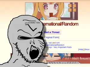 soyak, npc soyak, /bant/, 4chan, board, deformed, distorted, gray skin, npc, open mouth