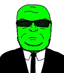 seriousjak, glowie, clothes, glasses, glowing, green skin, necktie, stubble, suit, sunglasses