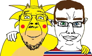 sonichu, bernd, chudjak, chudjak front, 2soyjaks, blue eyes, brown hair, chris-chan, green eyes, hair