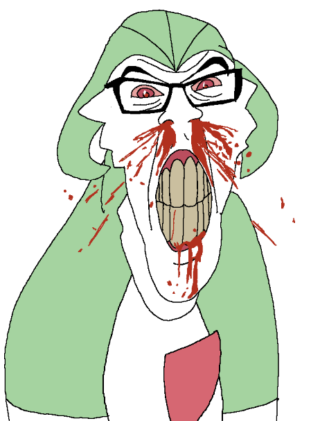 gardevoir, feraljak, feralrage, gotta 'jak 'em all, angry, anime, blood, bloodshot eyes, clenched teeth, glasses