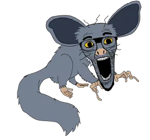 el perro rabioso, el perro loco, animaljaks, animal, aye-aye, big ears, distorted, ear, full body, fur