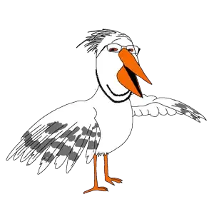 gapejak, animaljaks, animal, beak, bird, feather, full body, glasses, kagu, open mouth