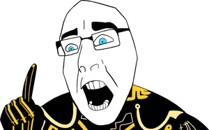 jobe smith, cobson, arm, blue eyes, clothes, glasses, hands, movie, open mouth, pointing up