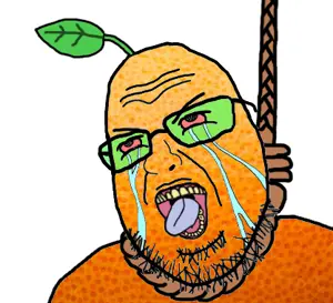 shotjak, anti froot, crying, food, fruit, hanging, orange (fruit), orange skin, soyjak, froot