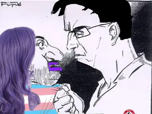 chudjak, /pol/, glasses, swastika, tranny, transgender pride flag
