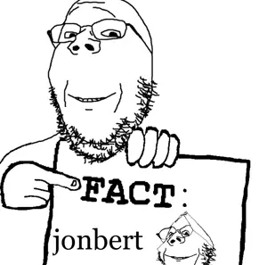 gapejak, fact, glasses, hands, holding object, jonbert, pointing, sign, soyjak, stubble