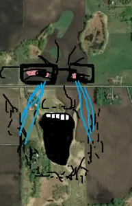 cryboy soyjak, soyak, angry, crying, glasses, google maps, lake, map, objectsoy, open mouth