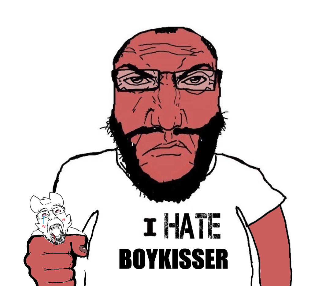 boykisser, bernd, gapejak, markiplier soyjak, science lover, blood, bloodshot eyes, closed mouth, crying, glasses