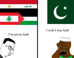 wojak, chudjak, arab, beard, brown skin, chud, closed mouth, clothes, country, crying