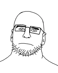 dadjak, unknown, 1soyjak, bald, closed mouth, ear, eyebrows, fat, front view, frown
