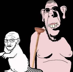 rapeson, cobson, soyak, hornyson, rapeson, anger mark, beaver, biting lip, black eyes, crooked teeth