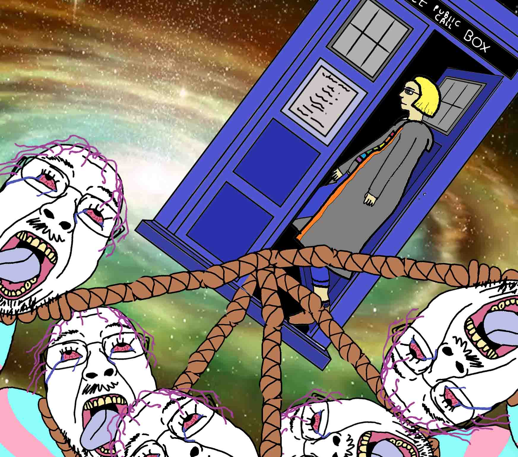 bernd, hanging troonjak, troonjak, 5soyjaks, ack, arm, bloodshot eyes, clothes, coat, crying