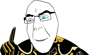 jobe smith, cobson, arm, blue eyes, clothes, glasses, hands, movie, pointing up, redraw