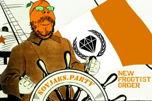 gapejak, mustached gapejak, communism, flag, fnwo, frootist new order, glasses, mustache, new frootist order, poster
