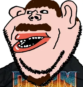 lee goldson, impish soyak ears, impish amerimutt, amerimutt, brown mustache, clothes, doom, ear, leepost, lips