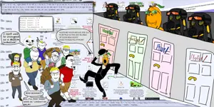 Soyjak Froot baits and bans degenerates.png