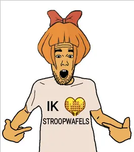 mymy schoppenboer, shirtjak, food, i heart, open mouth, orange skin, stubble, wig, ongezellig