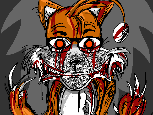 sonic the hedgehog, el perro rabioso, animal, antenna, claw, creepypasta, ear, glasses, hands, orange eyes