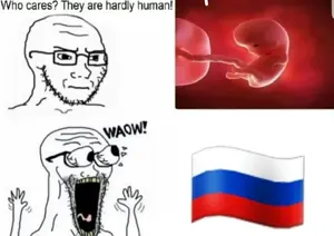 excited soyjak, soyak, wewjak, 2soyjaks, abortion, comic, flag, frown, glasses, hands