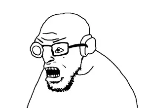 marinejak, angry, cyborg, open mouth, soyjak, stubble, warhammer