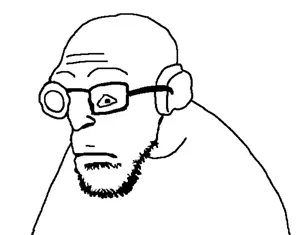 marinejak, closed mouth, cyborg, looking at you, neutral, soyjak, stubble, warhammer