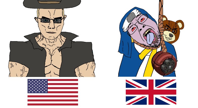bridget (guilty gear), chudjak, gapejak, chudjak front, muscular chud, blonde hair, bloodshot eyes, clothes, forehead protector, glasses