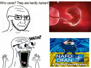 excited soyjak, soyak, wewjak, thing japanese, 2soyjaks, abortion, comic, flag, frown, glasses