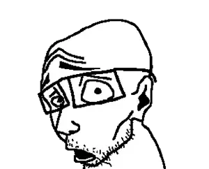 worrjak, bald, concerned, ear, glasses, raised eyebrow, stubble, surprised, uncolored skin, worried
