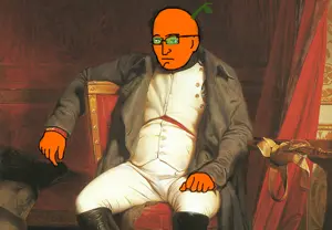 napjak, classical art parody, emperor, food, fruit, napoleon, orange (fruit), orange skin, froot